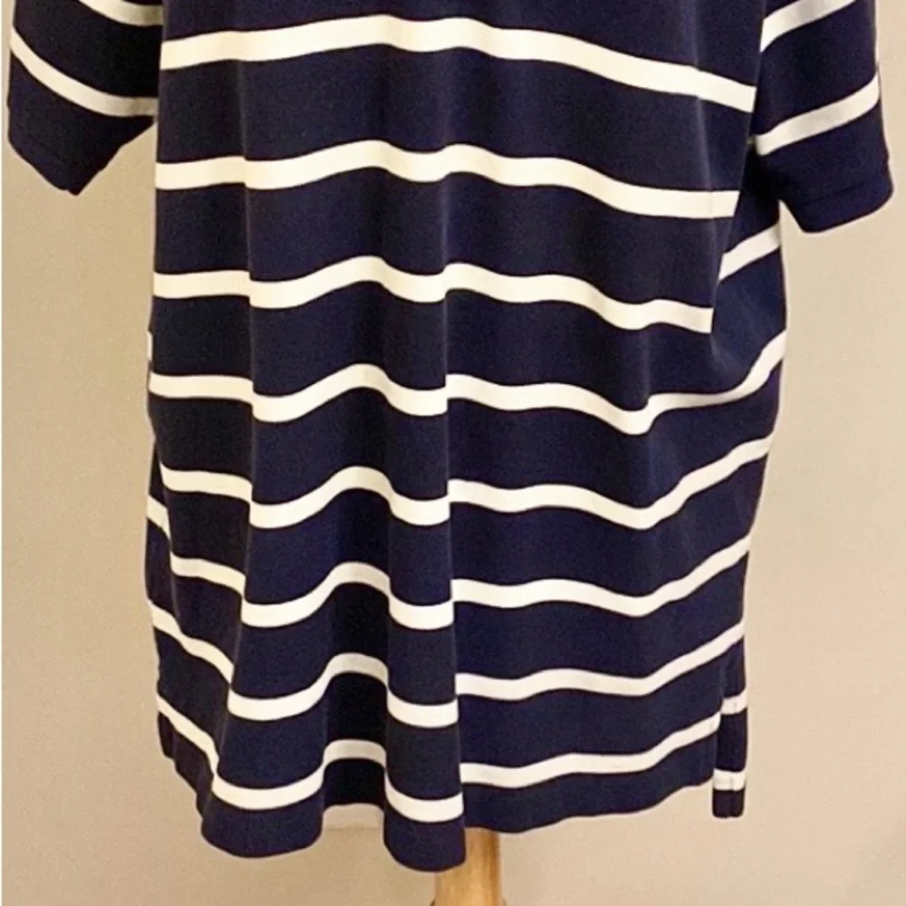 Polo by Ralph Lauren Navy Blue White Striped XXL Coastal Americana Preppy Shirt
